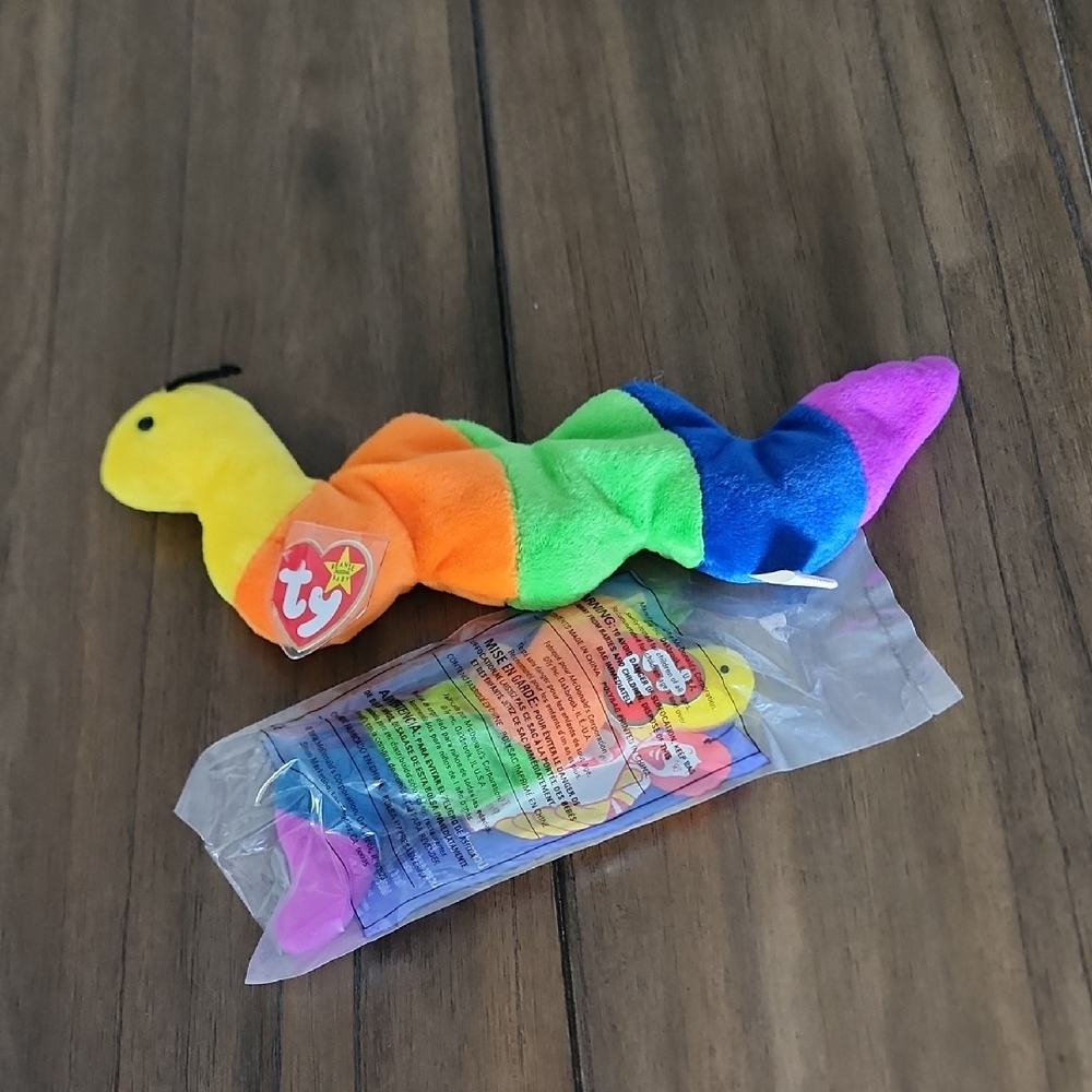 Ty Inch The Worm Beanie & Teenie Beanie Baby Set